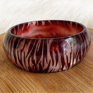 EUC Chunky Zebra Print Resin Bangle – Animal Print